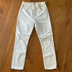 Agolde white distressed jeans